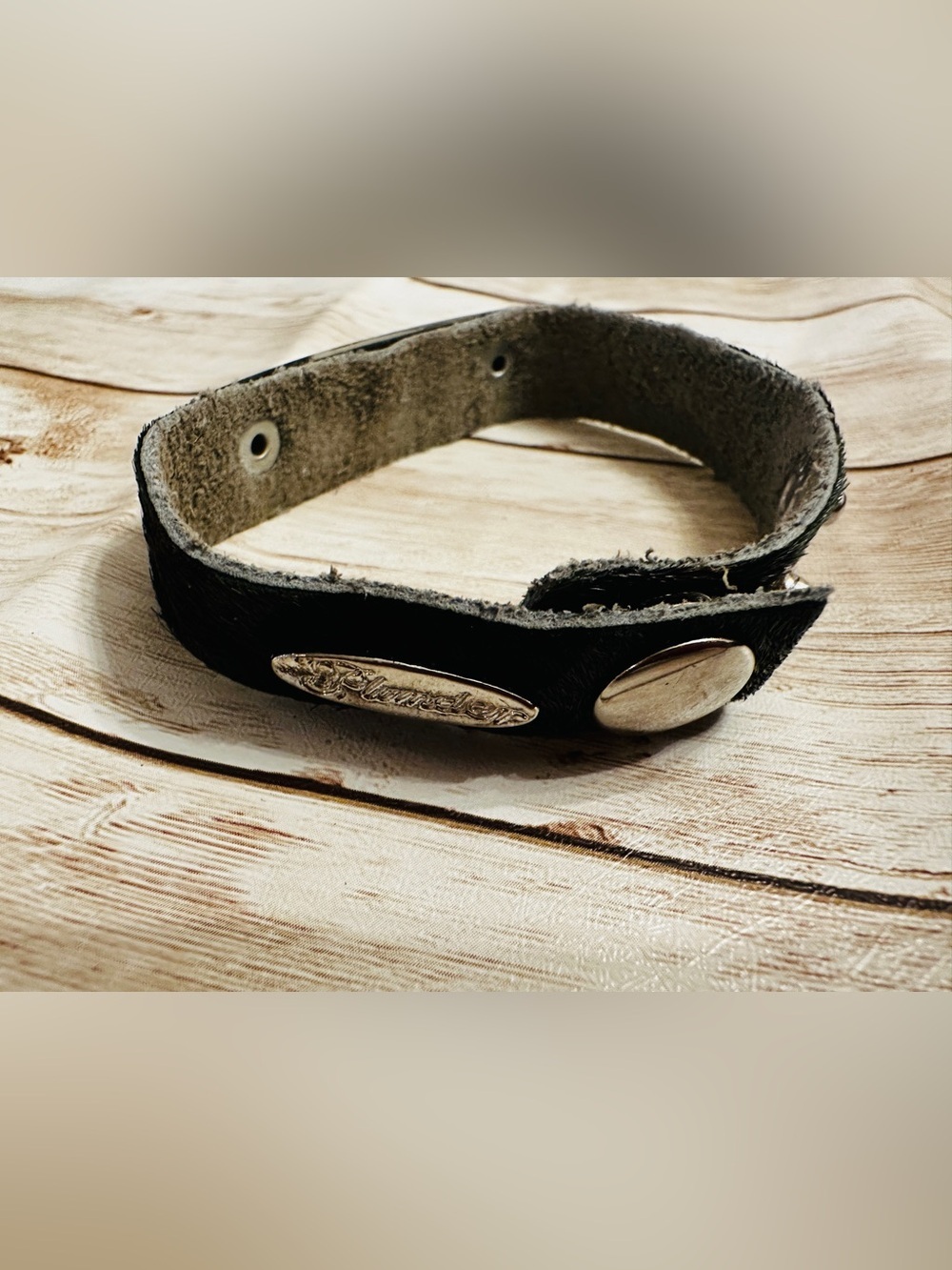 Plunder engrave-able Leather Camo Snap Bracelet with Silver Plate*New!